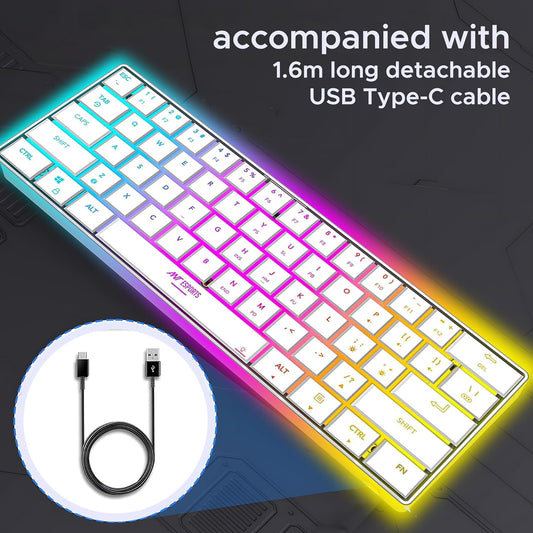 ANT ESPORTS MK1500 MINI WIRELESS GAMING KEYBOARD WHITE