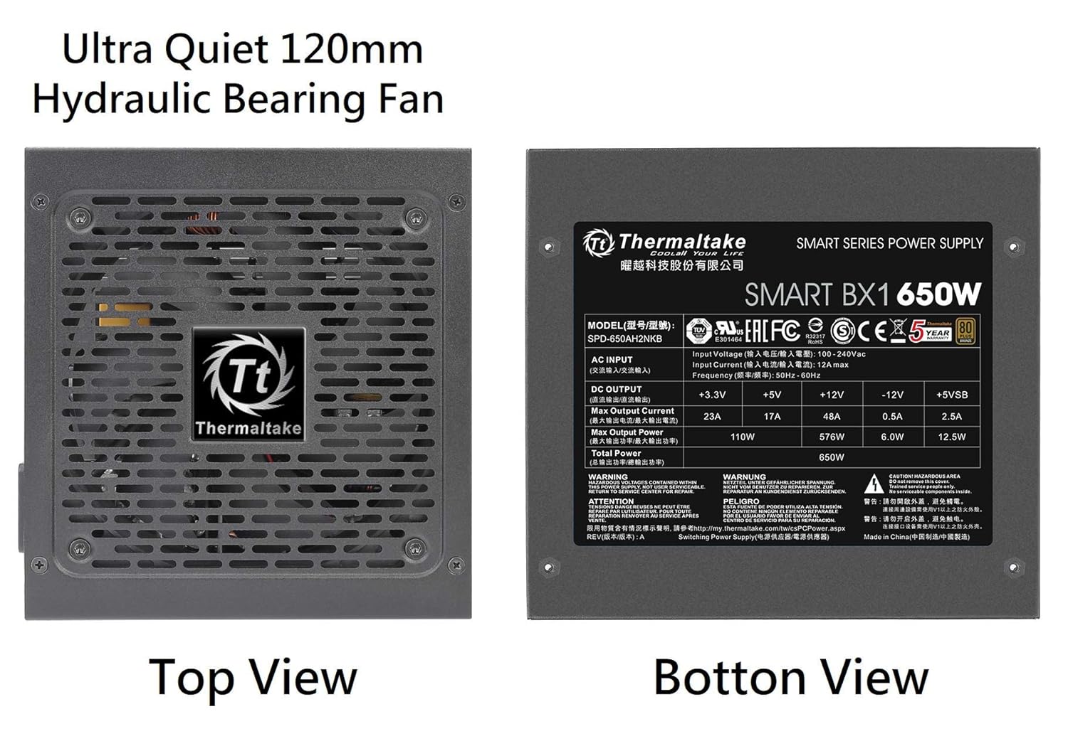 THERMALTAKE SMART BX1 650W 80 PLUS BRONZE NON MODULAR POWER SUPPLY, PS-SPD-0650NNFABU-1