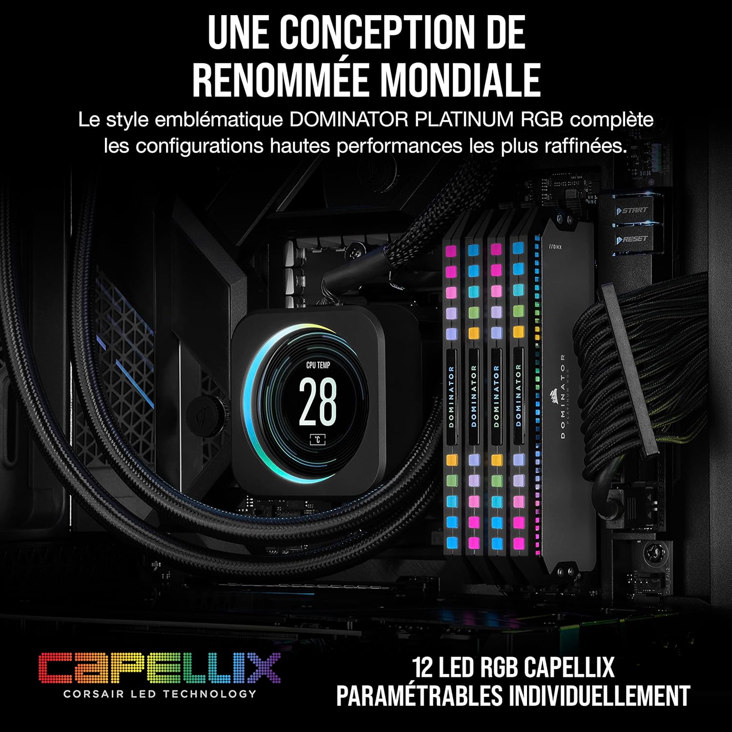 CORSAIR DOMINATOR PLATINUM RGB DDR5 RAM 64GB (2X32GB) 6000MHZ CL30- GRAY (CMT64GX5M2B6000Z30)