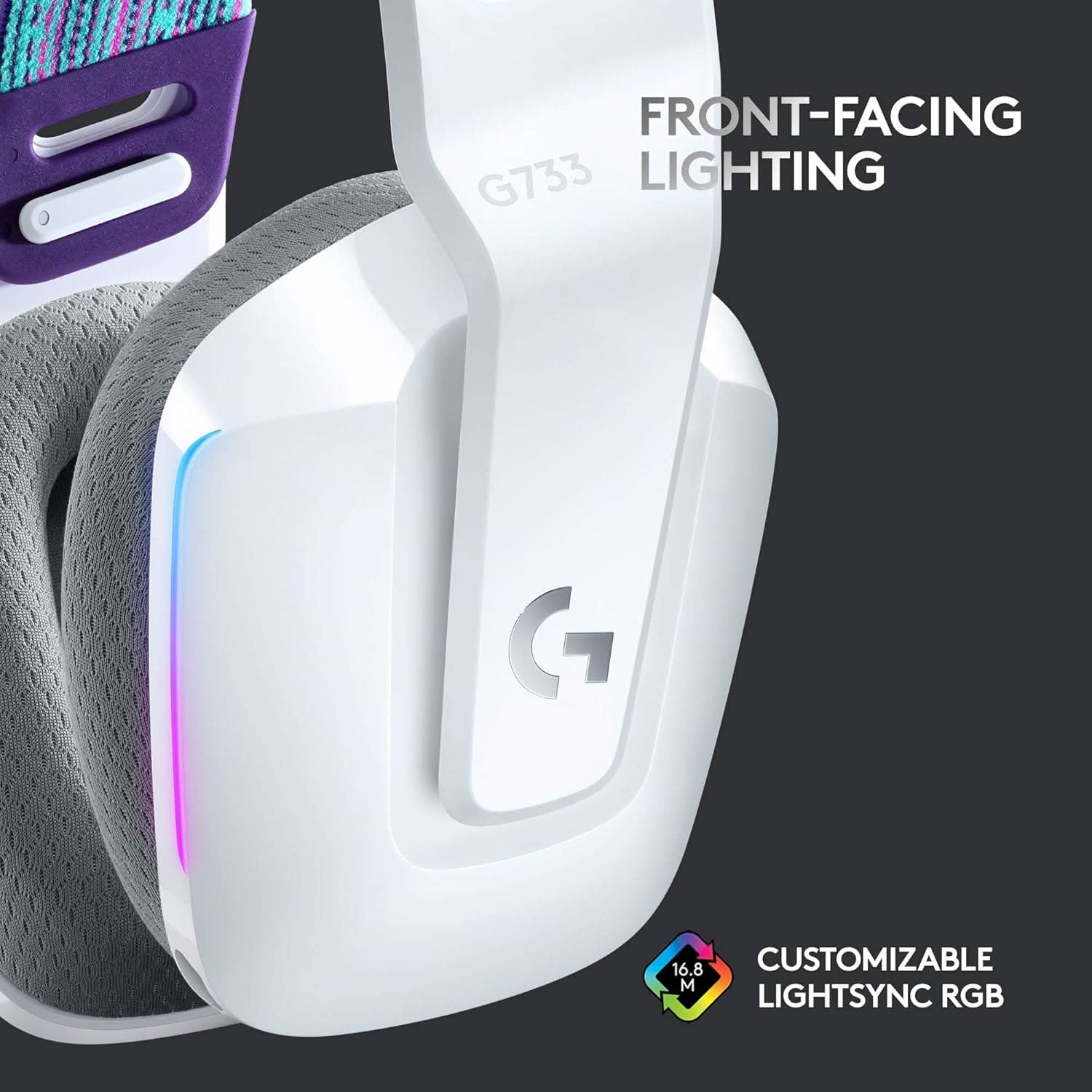 LOGITECH G733 LIGHTSPEED WIRELESS RGB HEADPHONES WHITE