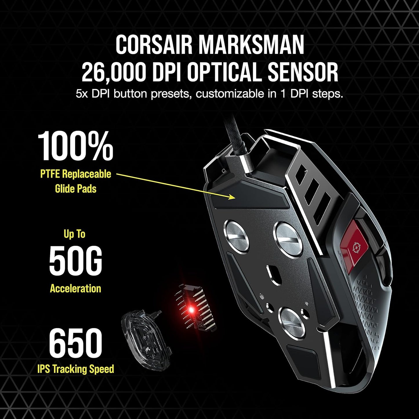 CORSAIR M65 RGB ULTRA TUNABLE FPS GAMING USB MOUSE