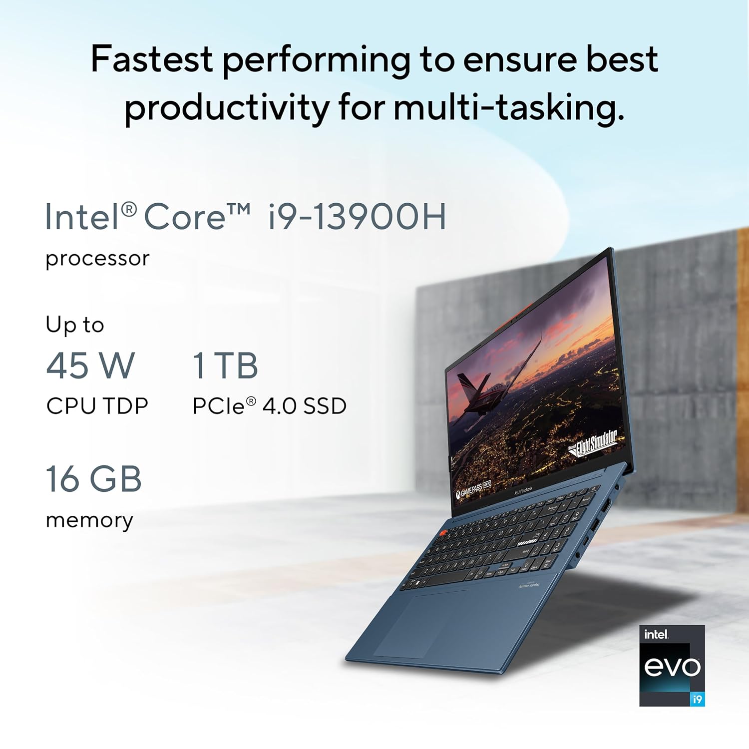 ASUS VIVOBOOK S 15 OLED, INTEL CORE I9-13900H 13TH GEN, 15.6" (39.62 CM) 3K OLED, THIN AND LIGHT LAPTOP (16 GB RAM/1TB SSD/WIN11/OFFICE 2021/BACKLIT/FINGERPRINT/75WHR /BLUE/3.75 KG), S5504VA-MA951WS