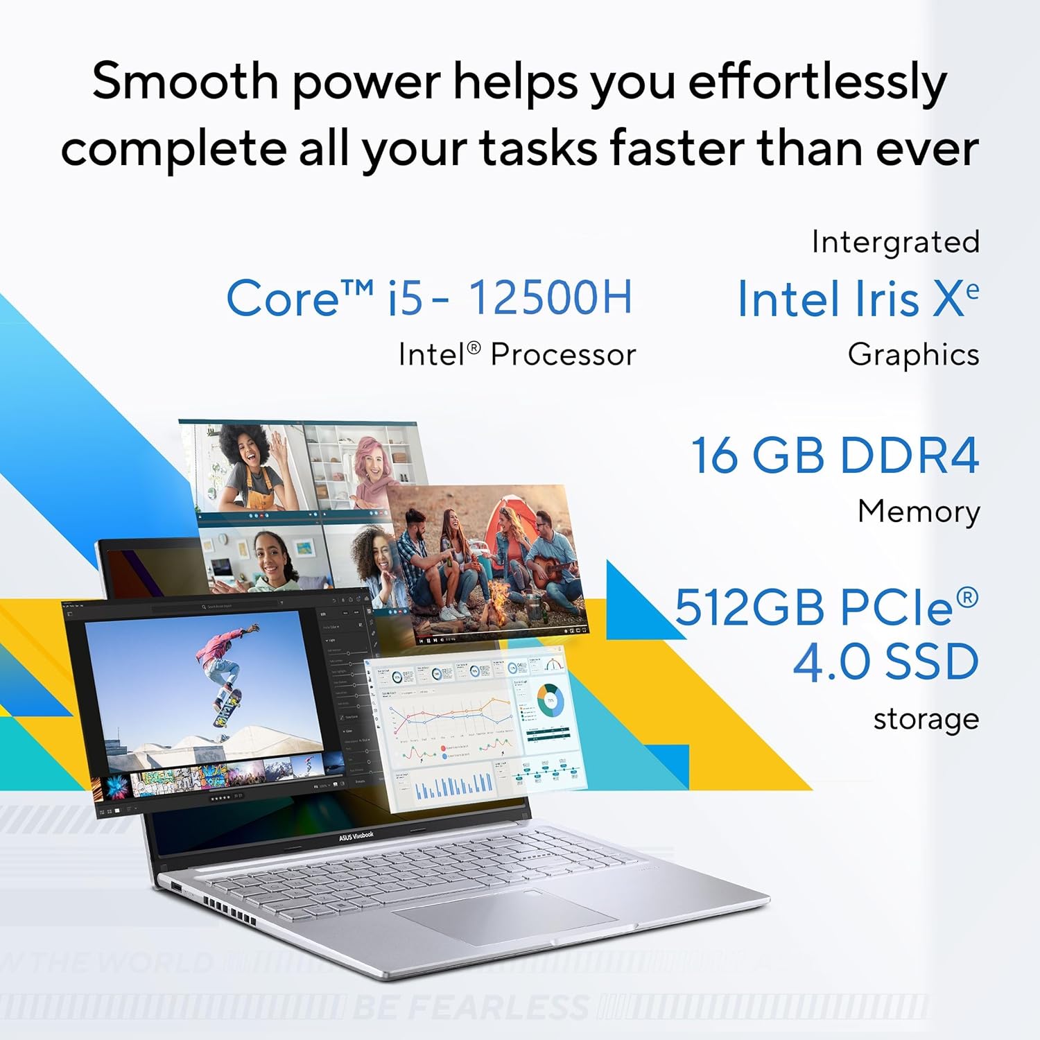 ASUS VIVOBOOK 16, EVERYDAY LAPTOPS, INTEL CORE I5-12500H (16GB/512GB/INTEL IRIS XE GRAPHICS/16.0 INCH WUXGA/WINDOWS 11 HOME) X1605ZAC-MB541WS