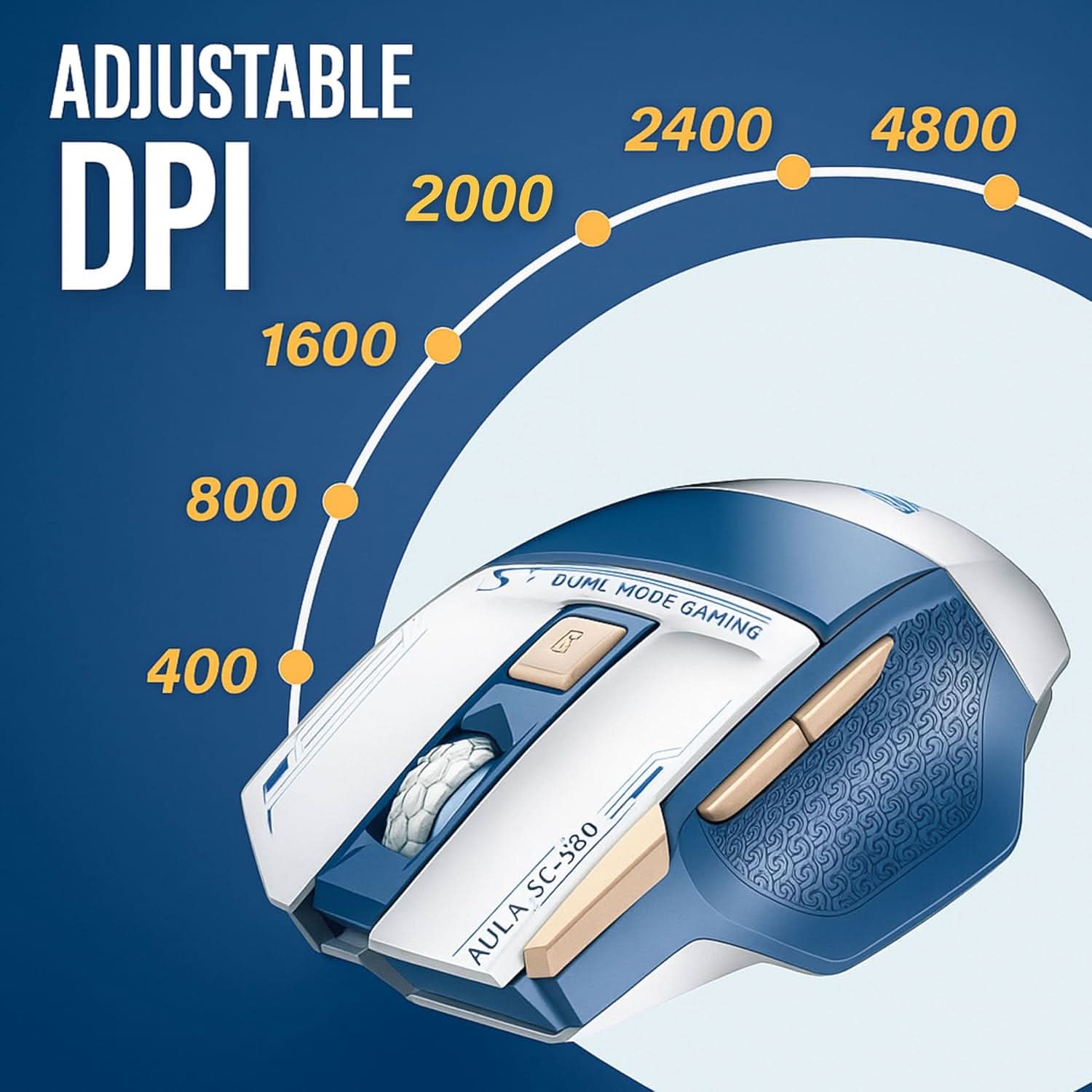 AULA SC550 WIRELESS & WIRED GAMING MOUSE (BLUE)