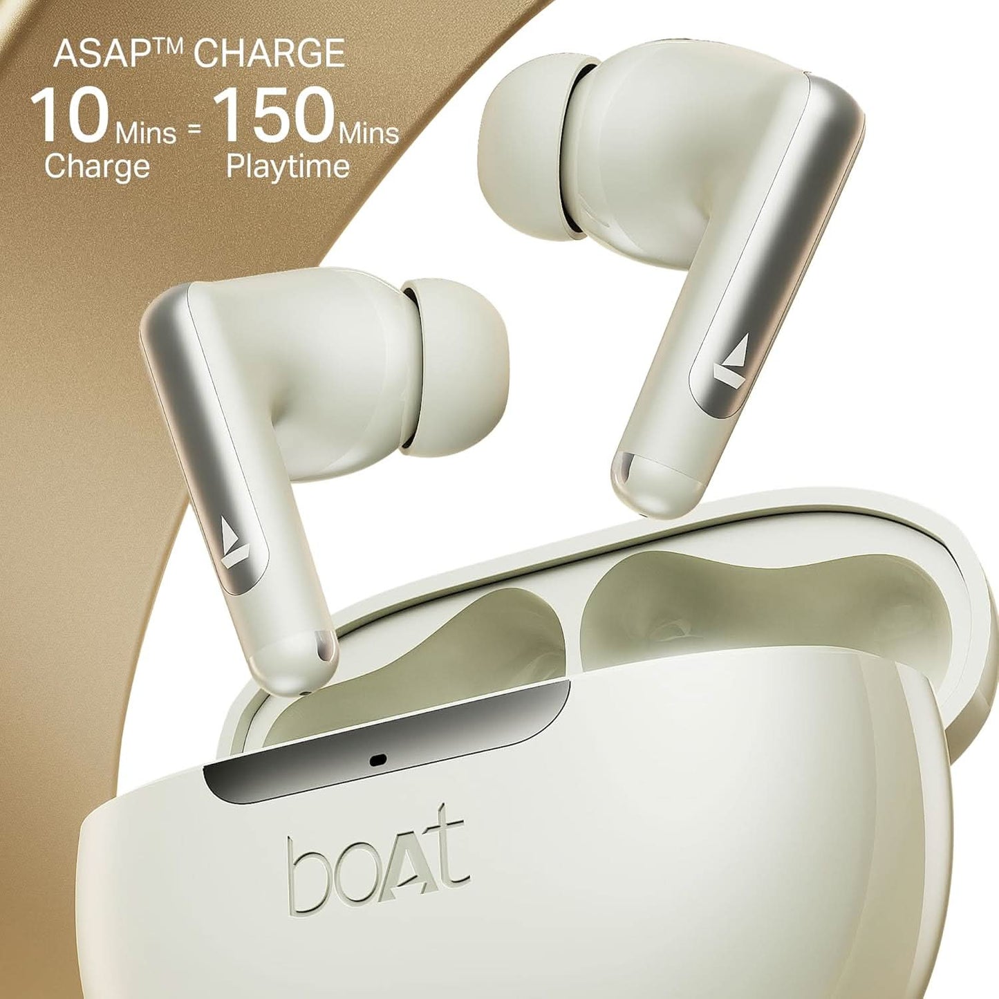 Boat Airdopes 141 Elite ANC TWS Ear Buds Wireless Earphones with mic (White)