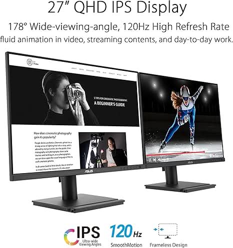 ASUS 27 Inch 1440P QHD, IPS USB-C RJ45 Docking Monitor