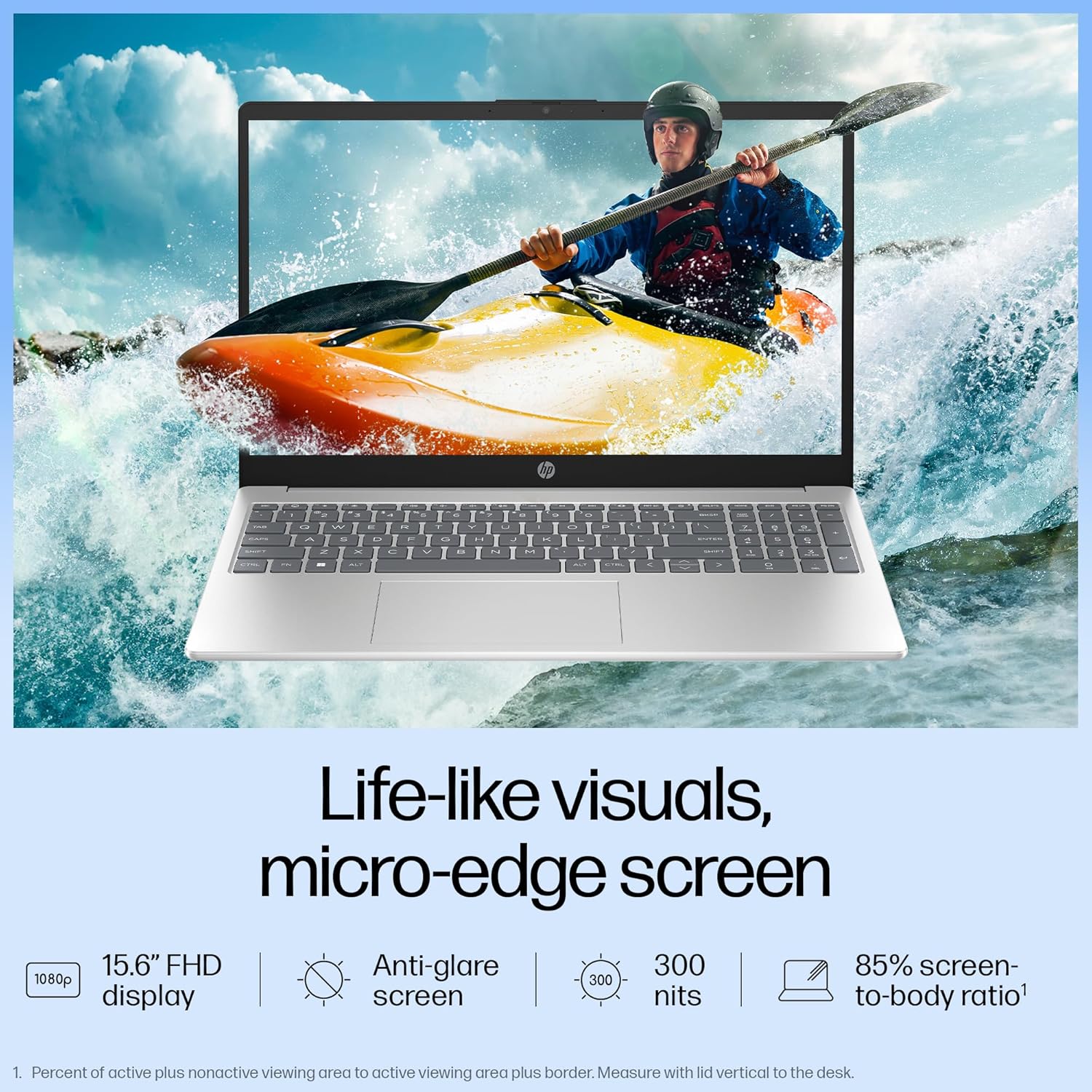 HP 15, INTEL ULTRA 5 125H (16GB DDR5, 1TB SSD) FHD, IPS, 15.6''/39.6CM, WIN11, M365 BASIC(1YR) OFFICE24, SILVER, 1.65KG, FD1255TU, INTEL ARC GRAPHICS, FHD CAMERA W/SHUTTER, AI POWERED LAPTOP
