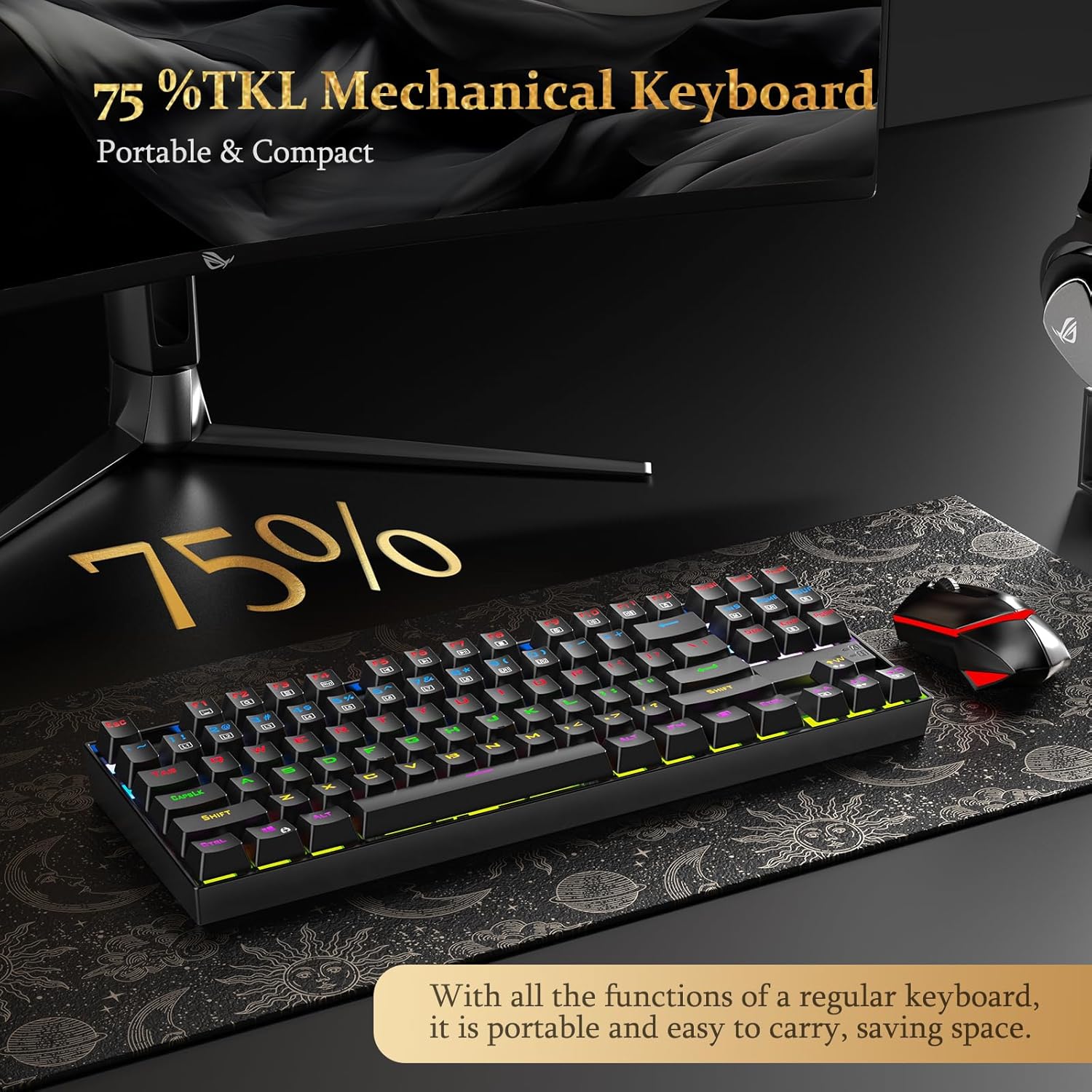 REDRAGON K552 RAINBOW KUMARA USB GAMING RED SWITCH KEYBOARD