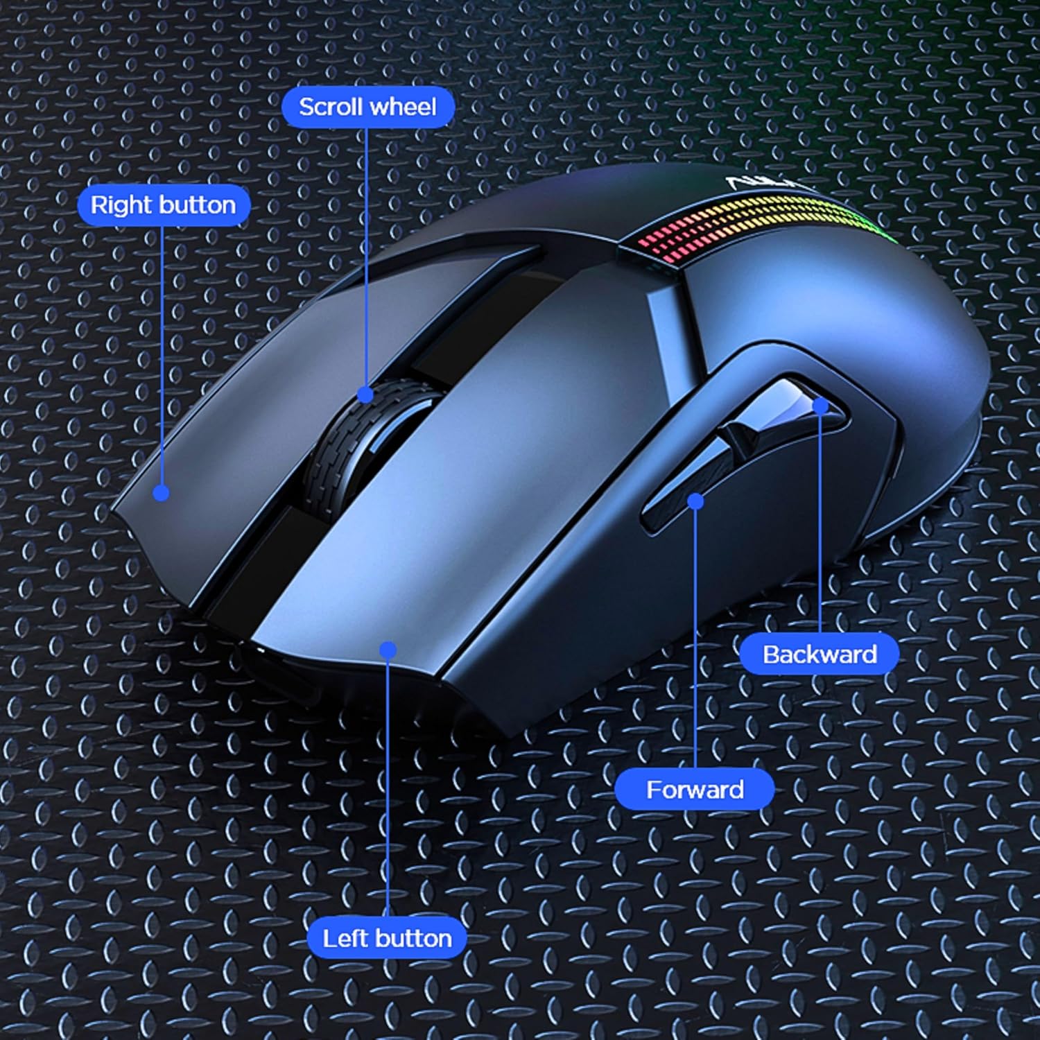 AULA F813 WIRED AND WIRELESS RGB GAMING MOUSE BLACK