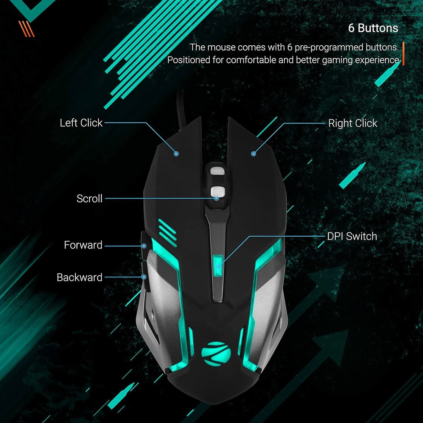 ZEBRONICS-Transformer-M with a High-Performance Gold-Plated USB Mouse (Black)