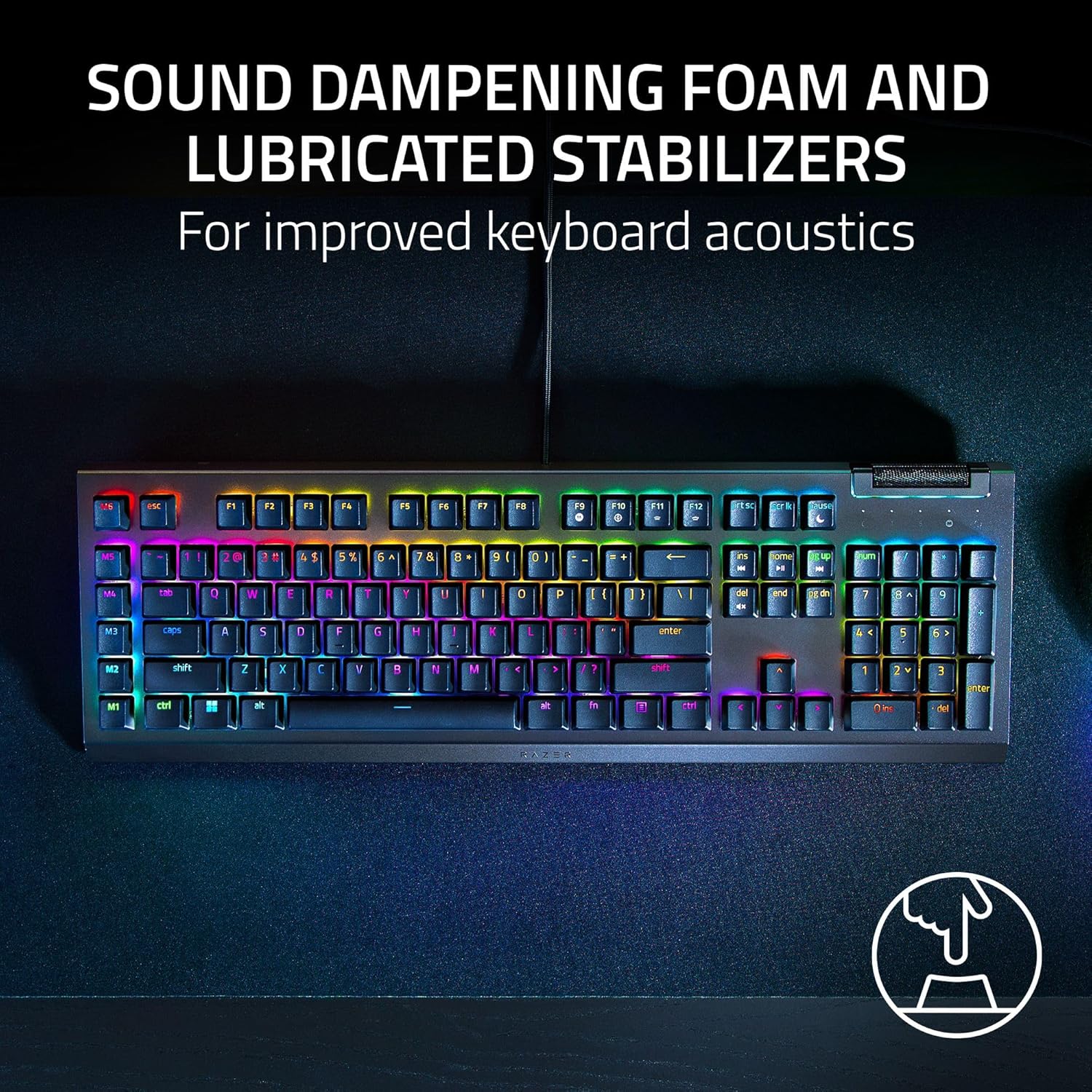 RAZER BLACKWIDOW V4 - MECHANICAL GAMING KEYBOARD (GREEN SWITCH) RZ03-04690100-R3M1