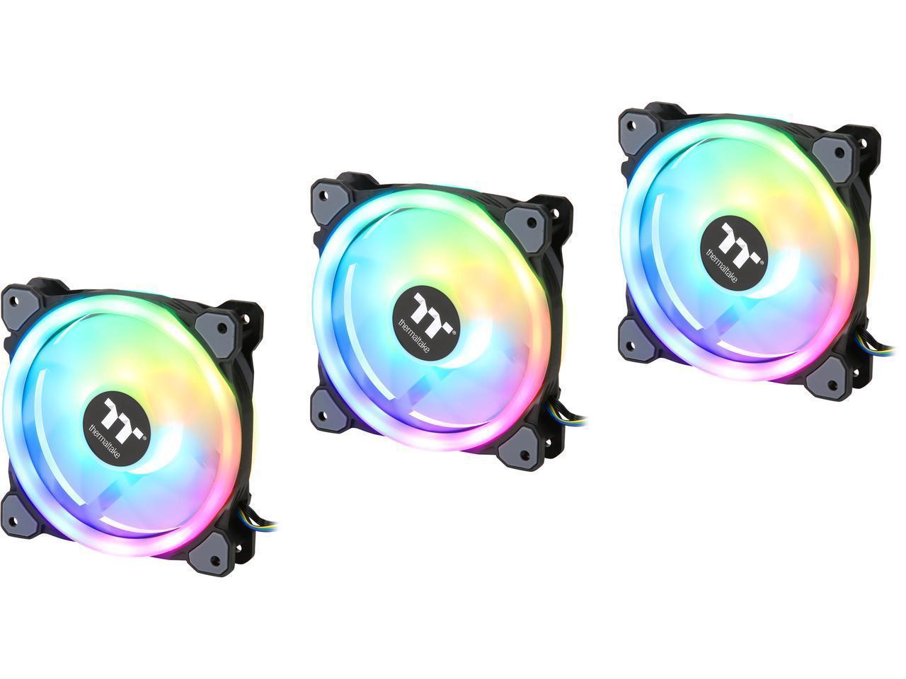 THERMALTAKE Riing Trio 12 TT Premium Edition 120mm RGB Cabinet Fan (Black) (Triple Pack)