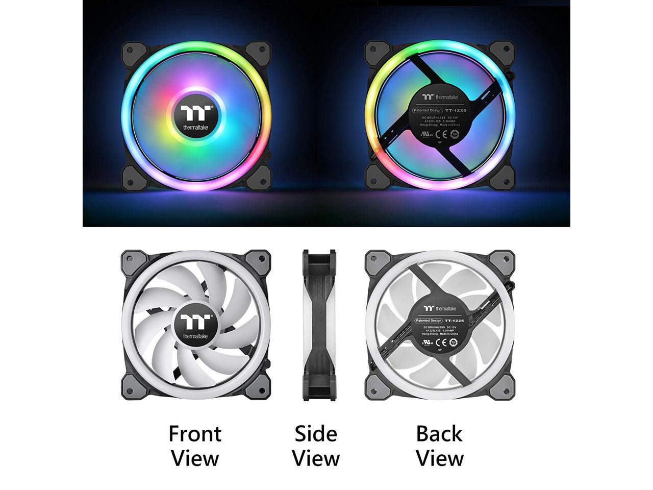 THERMALTAKE Riing Trio 12 TT Premium Edition 120mm RGB Cabinet Fan (Black) (Triple Pack)