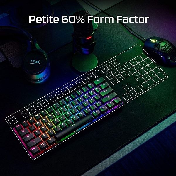 HYPERX Alloy Origins 60% RGB Mechanical Gaming Keyboard ( Black ) ( Aqua Tactile Switch )