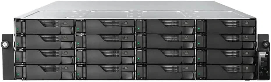 ASUSTOR AS7216RDX 16-Bay NAS | Dual 10GbE + GbE, 16GB DDR5 ECC, Energy-Efficient Rackmount Server