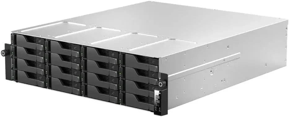 ASUSTOR AS7216RDX 16-Bay NAS | Dual 10GbE + GbE, 16GB DDR5 ECC, Energy-Efficient Rackmount Server