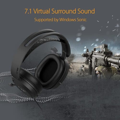 ASUS TUF H1 3.5mm Wired Gaming Headphone ( Black ) ( PC / Playstation / Mobile / Xbox )