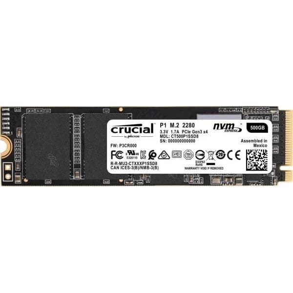 CRUCIAL P1 500GB M.2 NVME Gen3 Solid State Drive ( SSD )
