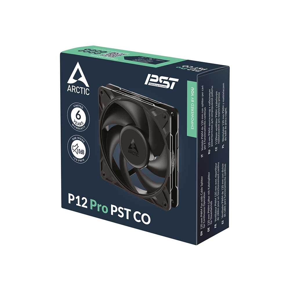 ARCTIC P12 Pro PST Co Non-RGB 120mm Cabinet Fan ( Black ) ( Single Pack )