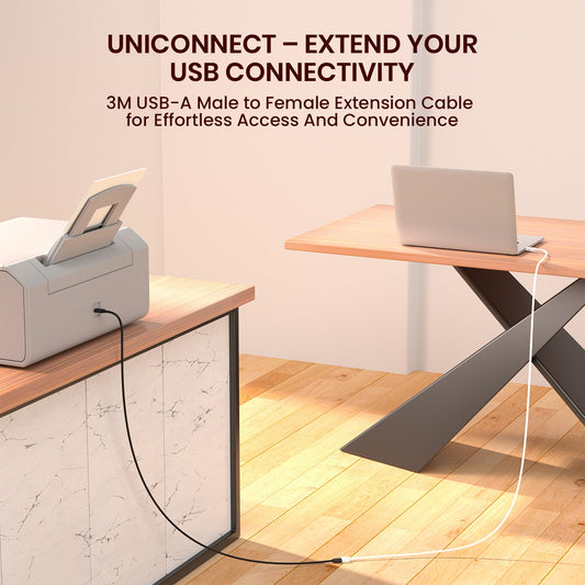 Uniconnect - USB Male To USB Female 3A 3M Cable