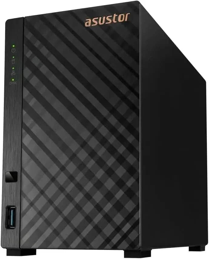 Asustor Drivestor 2 Gen 2 AS1202T, 2 Bay NAS, Quad-Core 1.7GHz CPU, 2.5GbE Port, 1GB DDR4, 3 USB 3.0, Network Attached Storage for Personal and Home Cloud Backup