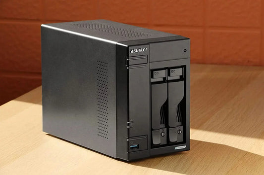 Asustor Lockerstor 2 Gen2 AS6702T - 2 Bay NAS, Intel Quad-Core 2.0 GHz CPU, 4X M.2 NVMe Slots (PCIe 3.0), Windows Dual 2.5GbE, 4GB DDR4 RAM, Network Attached Storage