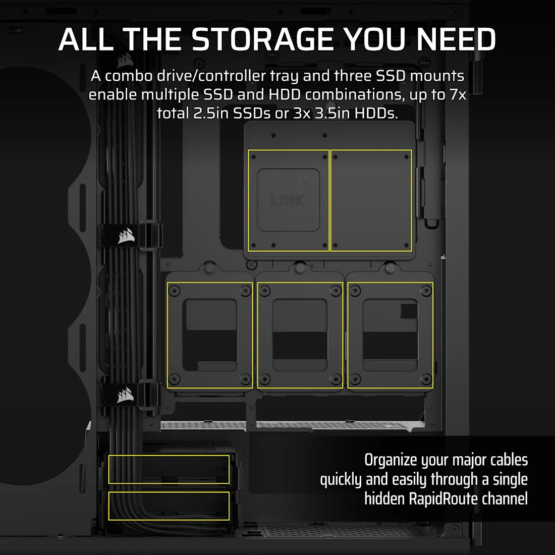CORSAIR CHASSIS 5000T - CC-9011300-WW- MID-TOWER PC CASE WITHOUT PSU, BLACK