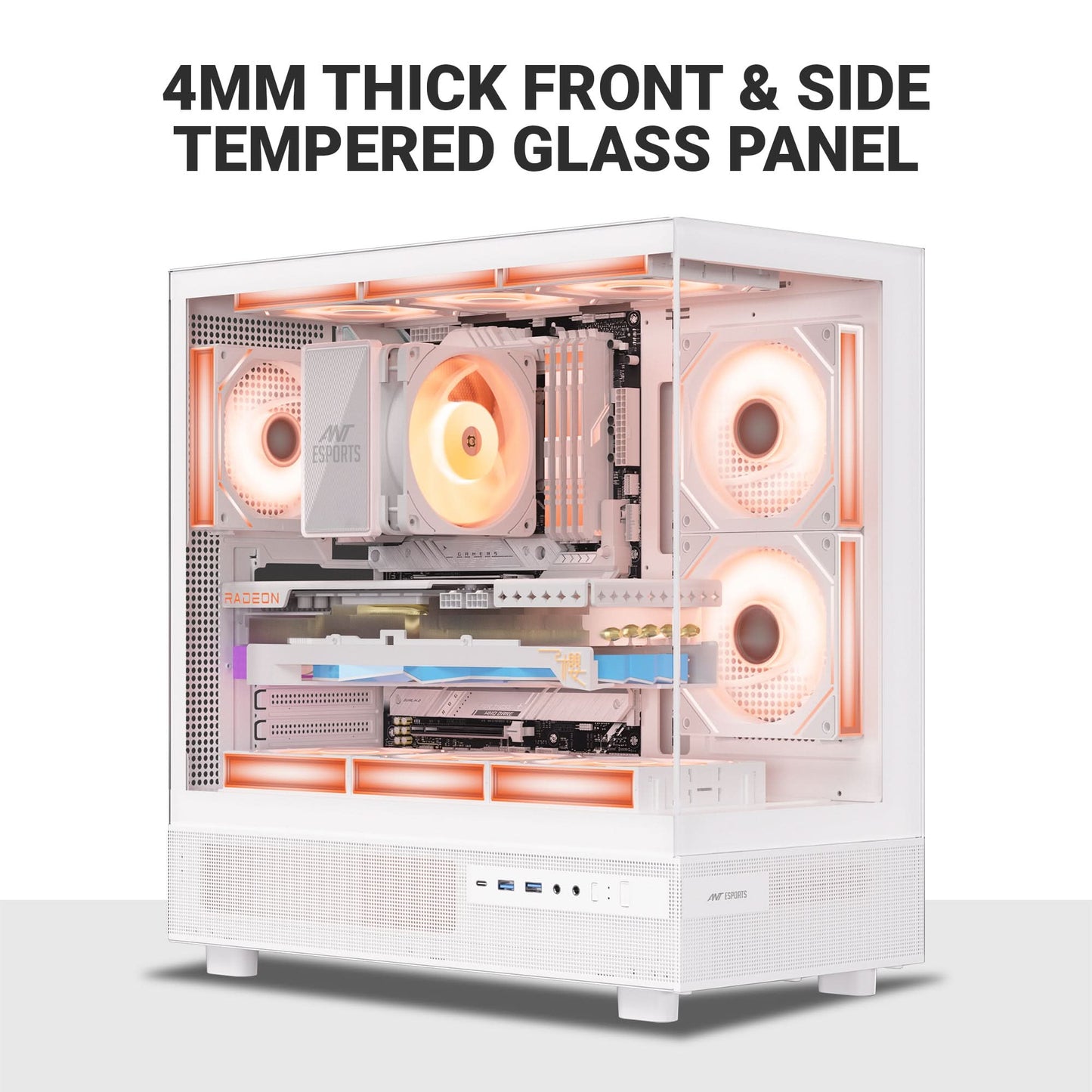 ANT ESPORTS CRYSTAL X6 ATX CABINET WHITE