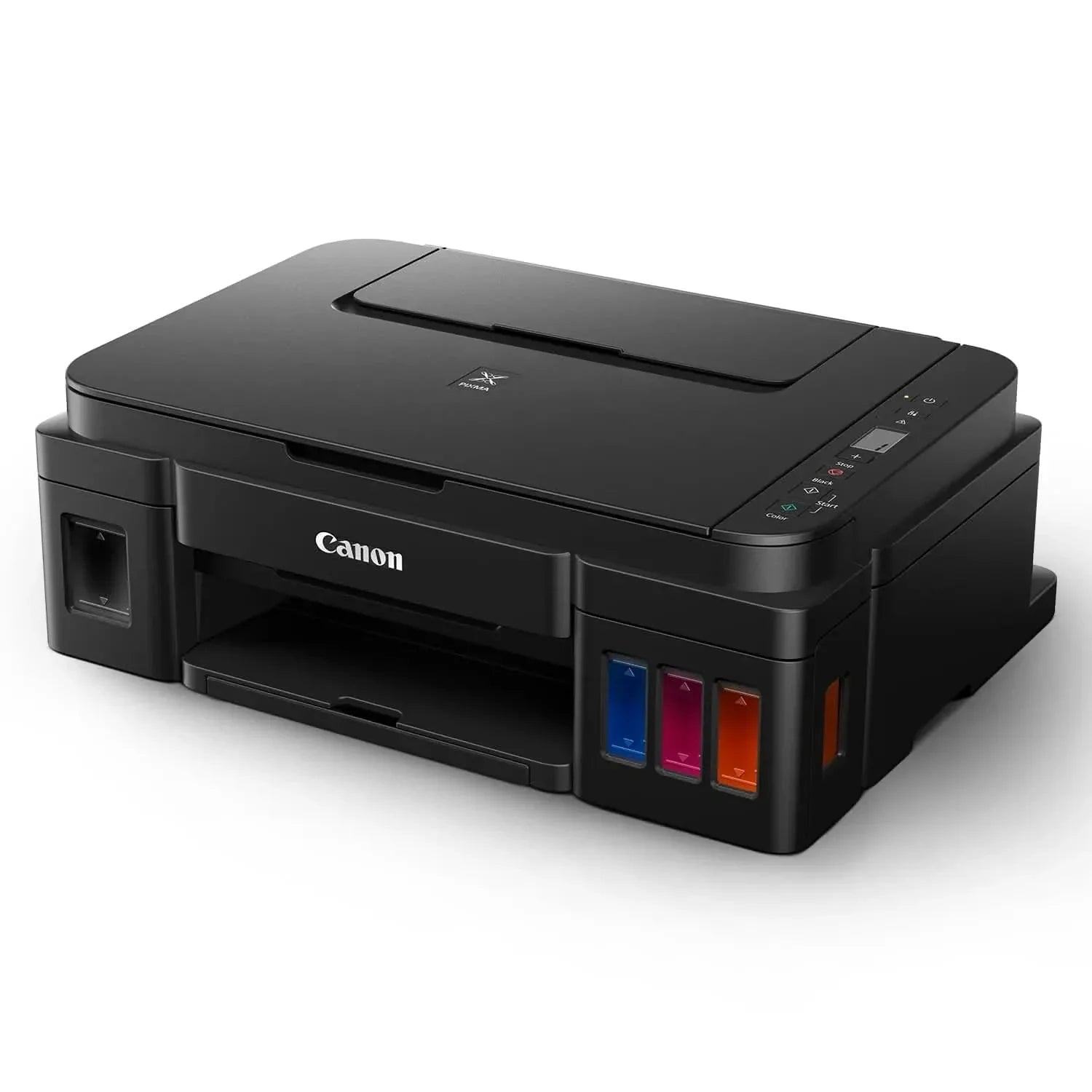 Canon PIXMA MegaTank G2012 All in One Inktank Colour Printer with 2 Additional Black Ink Bottles (Per Black Bottle Yield 6000 Prints and Colour 7000 Prints) for Home/Office