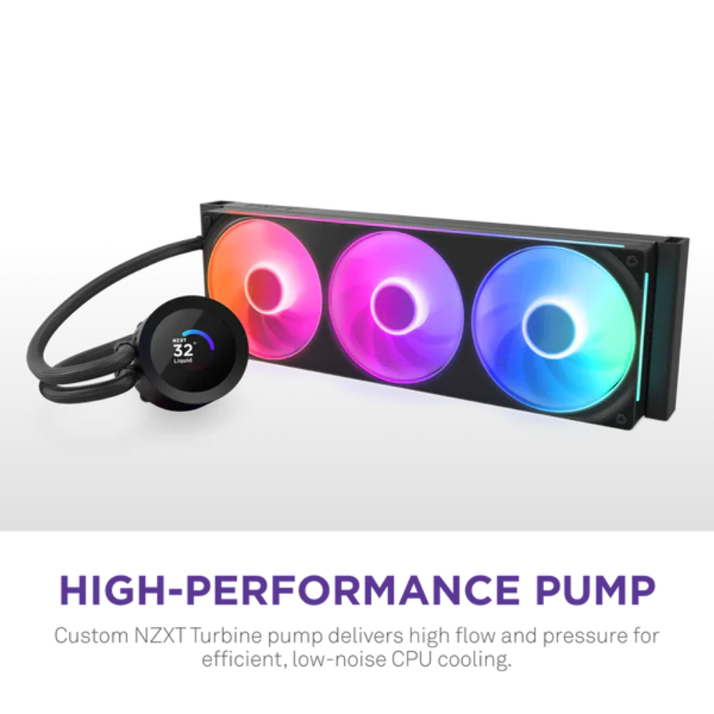 NZXT Kraken Plus 360 RGB 360mm CPU Liquid Cooler ( With LCD Display ) ( Black )