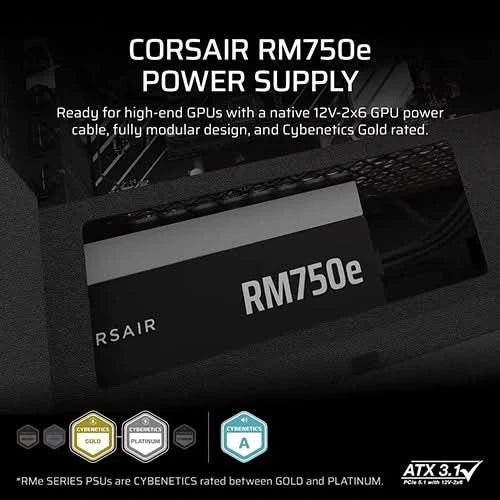 Corsair PSU RMe Series RM750e Fully Modular Low-Noise ATX Power Supply - CP-9020295-IN