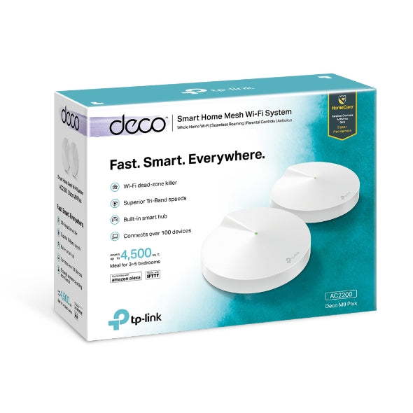 TPLink Deco M9 Plus AC2200 (2-Pack) Smart Home Mesh Wi-Fi System