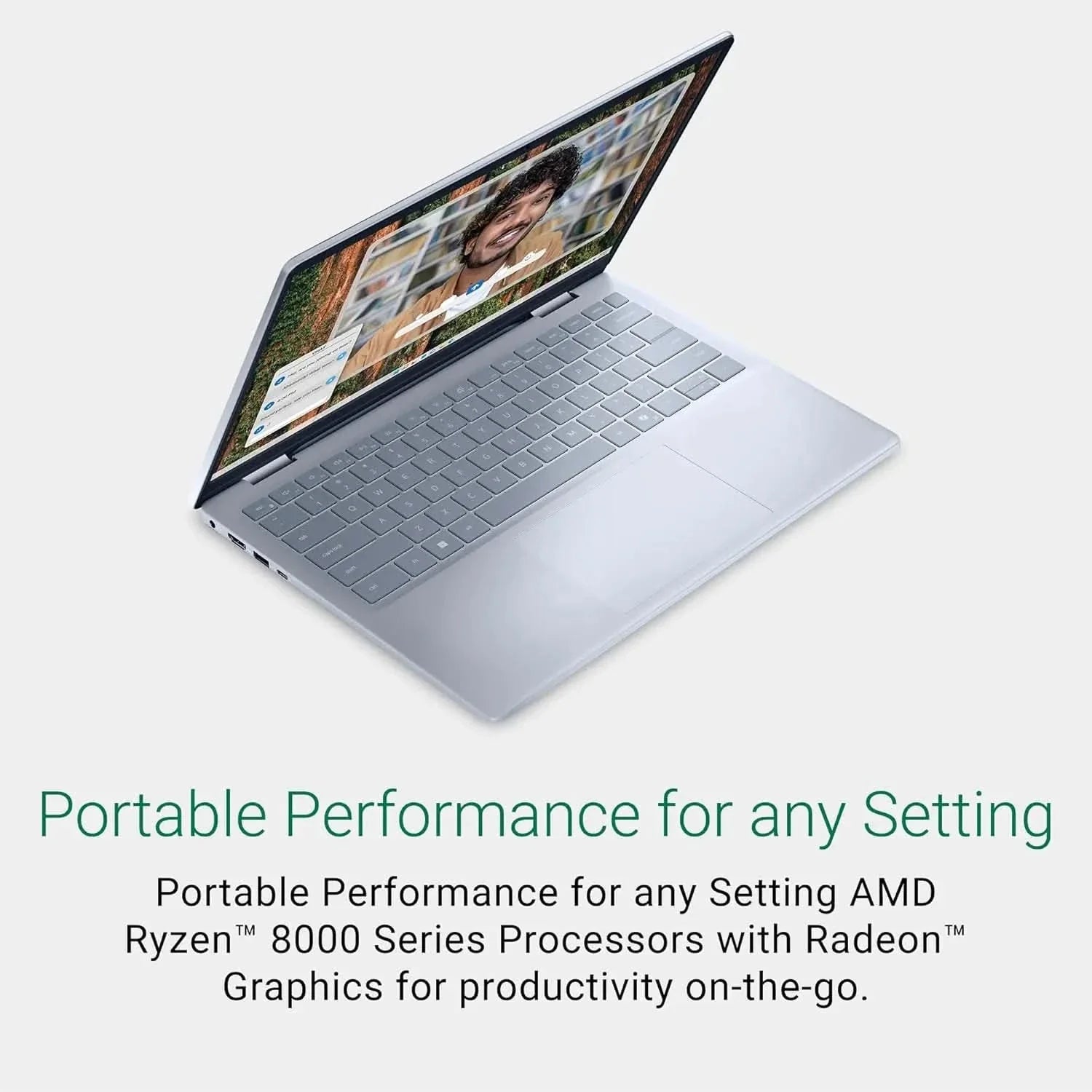Dell Inspiron 5445 Thin & Light Laptop, AMD R5-8540U Processor, 16GB DDR5 + 512GB SSD, 14" (35.52cm) FHD+AG 250nits Display, Backlit KB, Win 11 + MSO'21, 15 Months McAfee, Ice Blue, 1.61kg