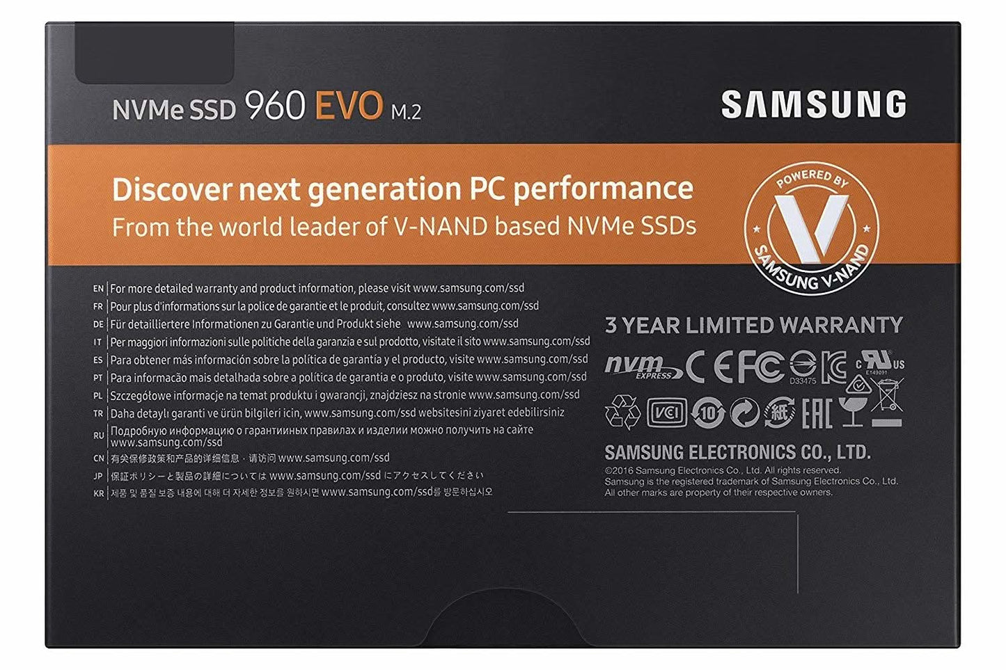 SAMSUNG 960 PRO 1TB NVME M.2 INTERNAL SOLID STATE DRIVE