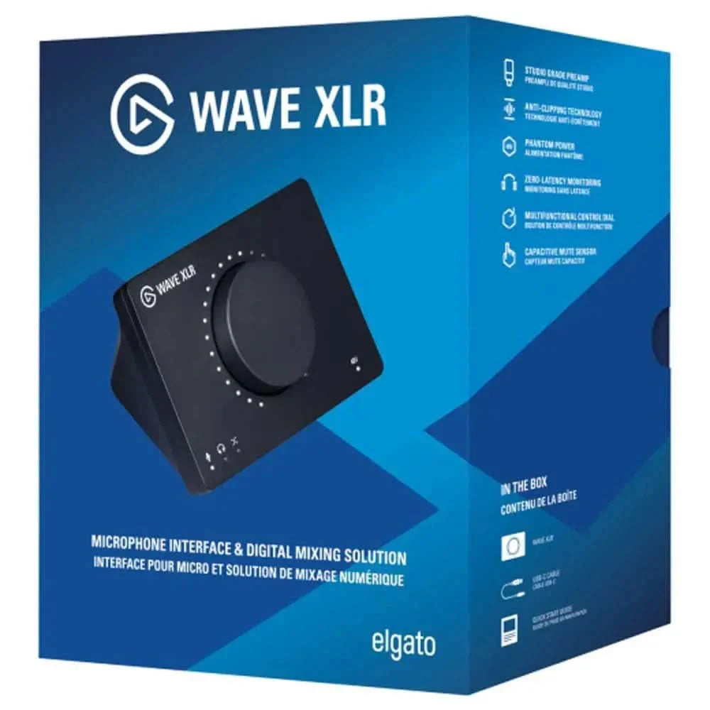 Elgato Wave XLR - Audio Mixer and 75 db Preamp for XLR Mic to USB-C, Control Interface with 48V Phantom Power, Tap-to-Mute, Digital Mixing Software for Streaming, Recording, Podcasting on Mac and PC