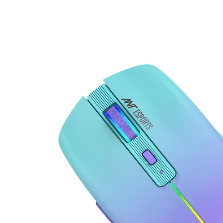 ANT ESPORTS GM400W Wireless Ambidextrous RGB Gaming Mouse ( GM400W-RGB-SEA-BLUE ) ( 3200DPI / 6 Macro Buttons ) ( Sea Blue )
