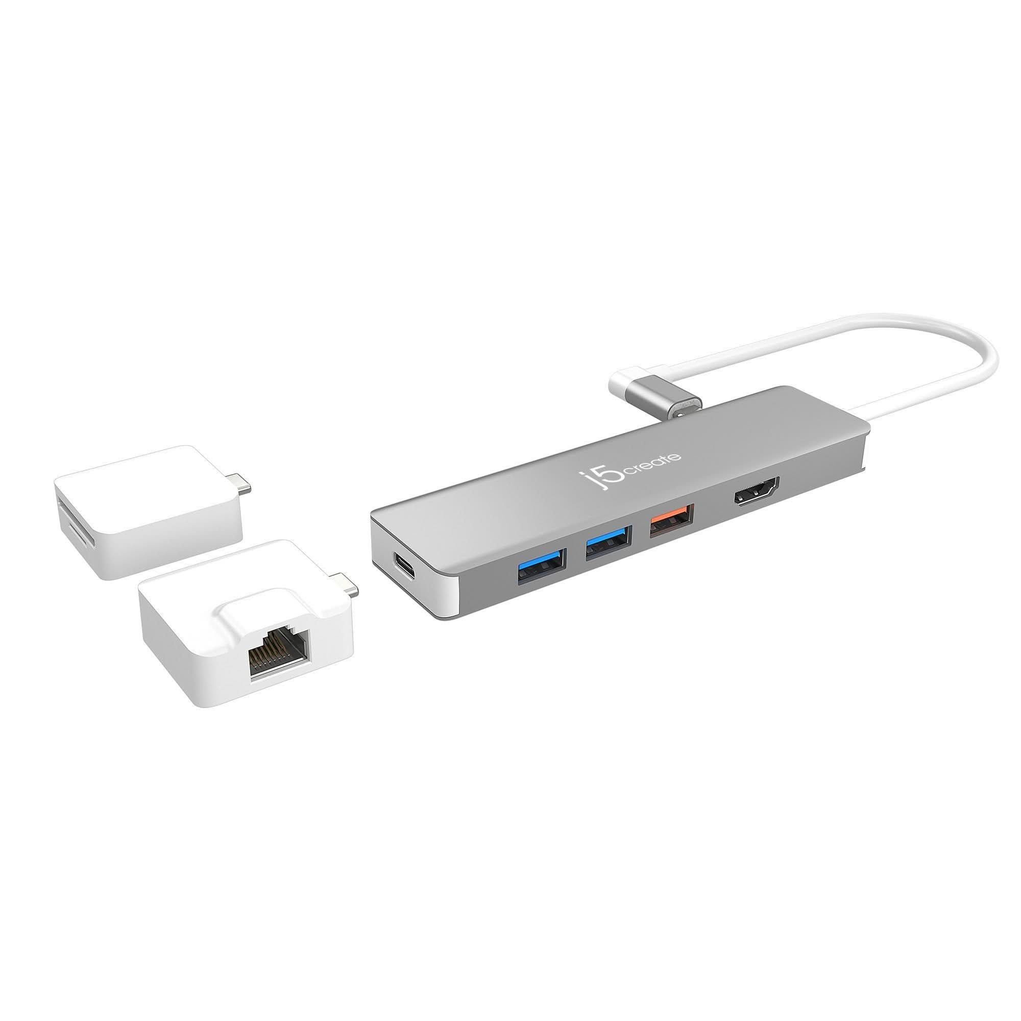 J5CREATE ULTRADRIVE KIT USB-C DUAL-DISPLAY MODULAR DOCK 8 IN 1