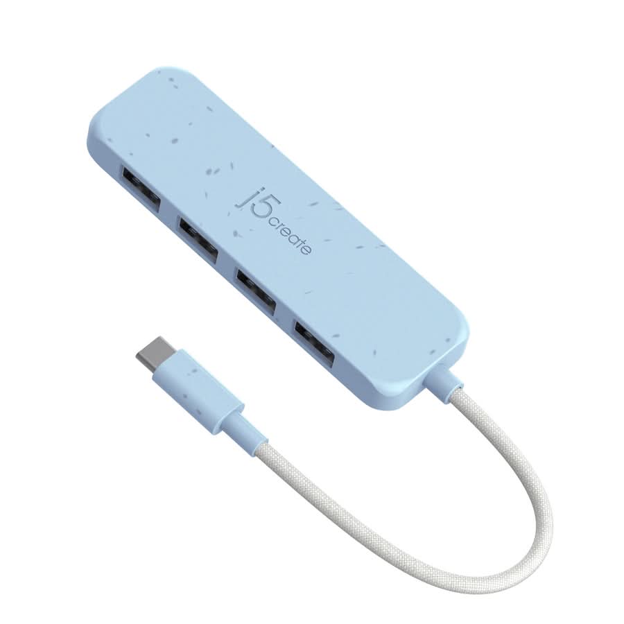 J5CREATE ECO-FRIENDLY USB-C to 4-Port Type-A Gen 2 Hub