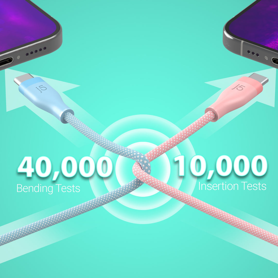 J5CREATE USB-C 60W ULTRA SOFT DOUBLE-BRAIDED FAST CHARGING CABLE