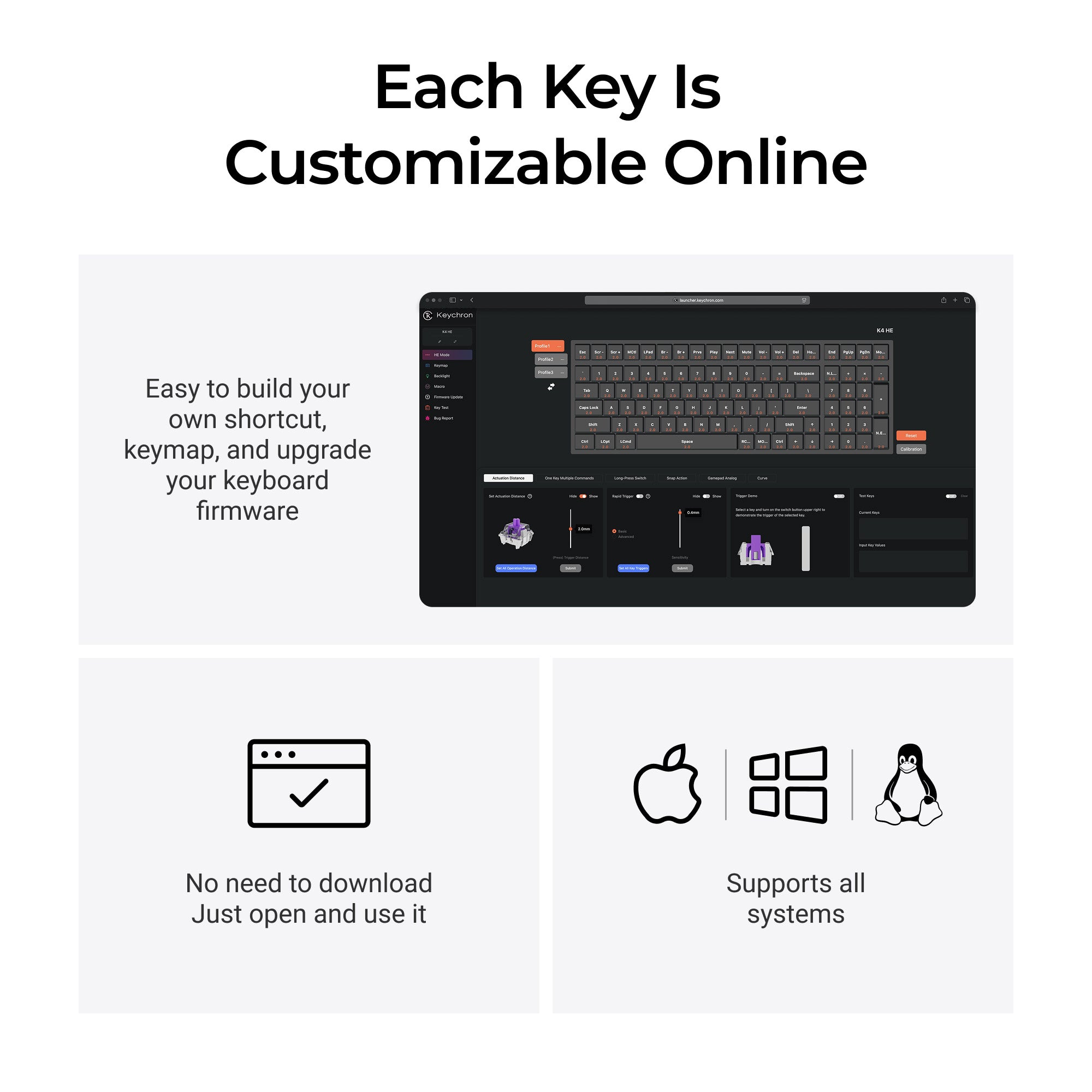 Keychron K4 HE Wireless Magnetic Switch Custom Keyboard Black