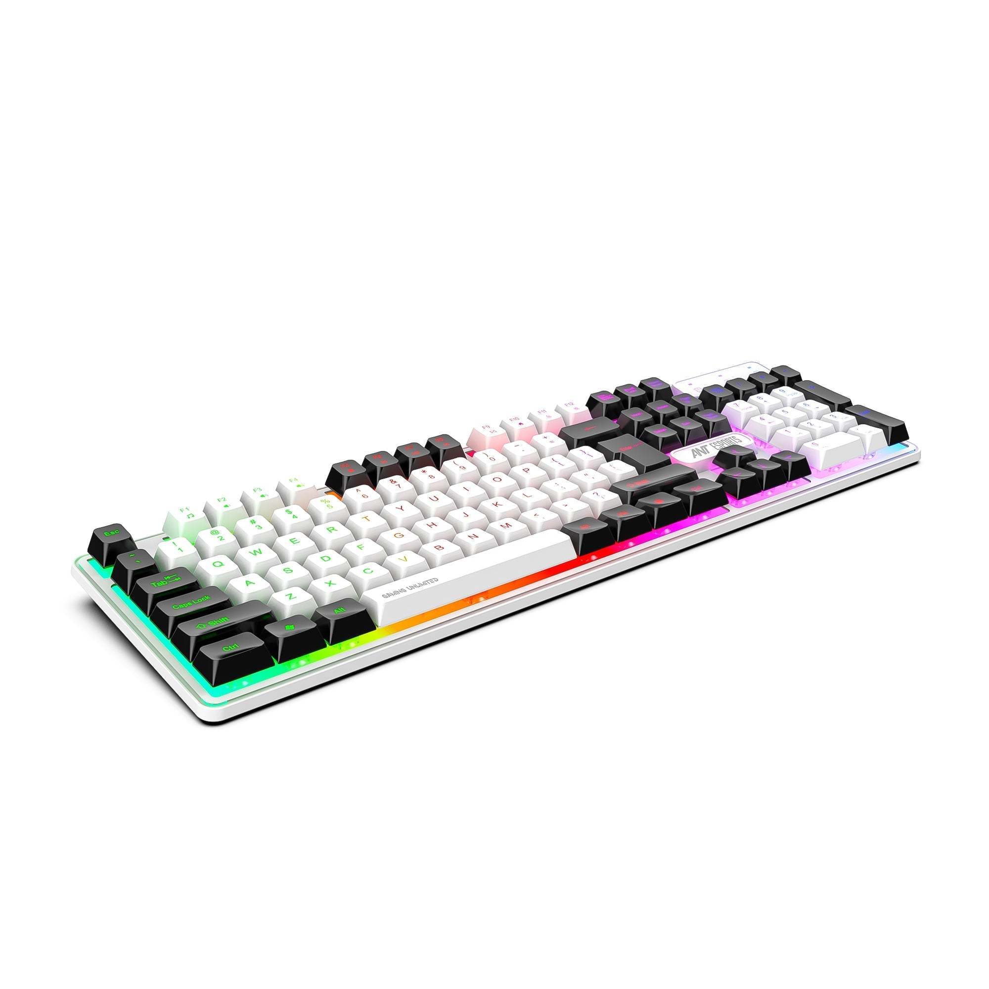 ANT ESPORTS KM1610 PRO BACKLIT GAMING COMBO KIT BLACK & WHITE (R-41183733)