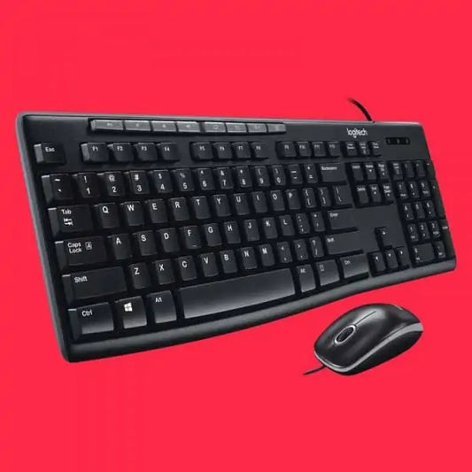 LOGITECH MK200 Full Size Membrane Wired Keyboard and Mouse Combo