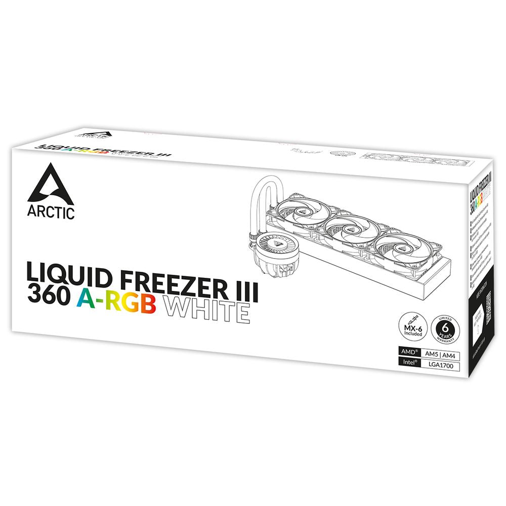 ARCTIC Liquid Freezer III 360mm ARGB CPU Liquid Cooler ( White ) ( Liquid Freezer 3 )