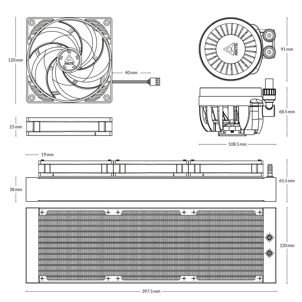 ARCTIC Liquid Freezer III 360mm CPU Liquid Cooler ( Black ) ( Liquid Freezer 3 )