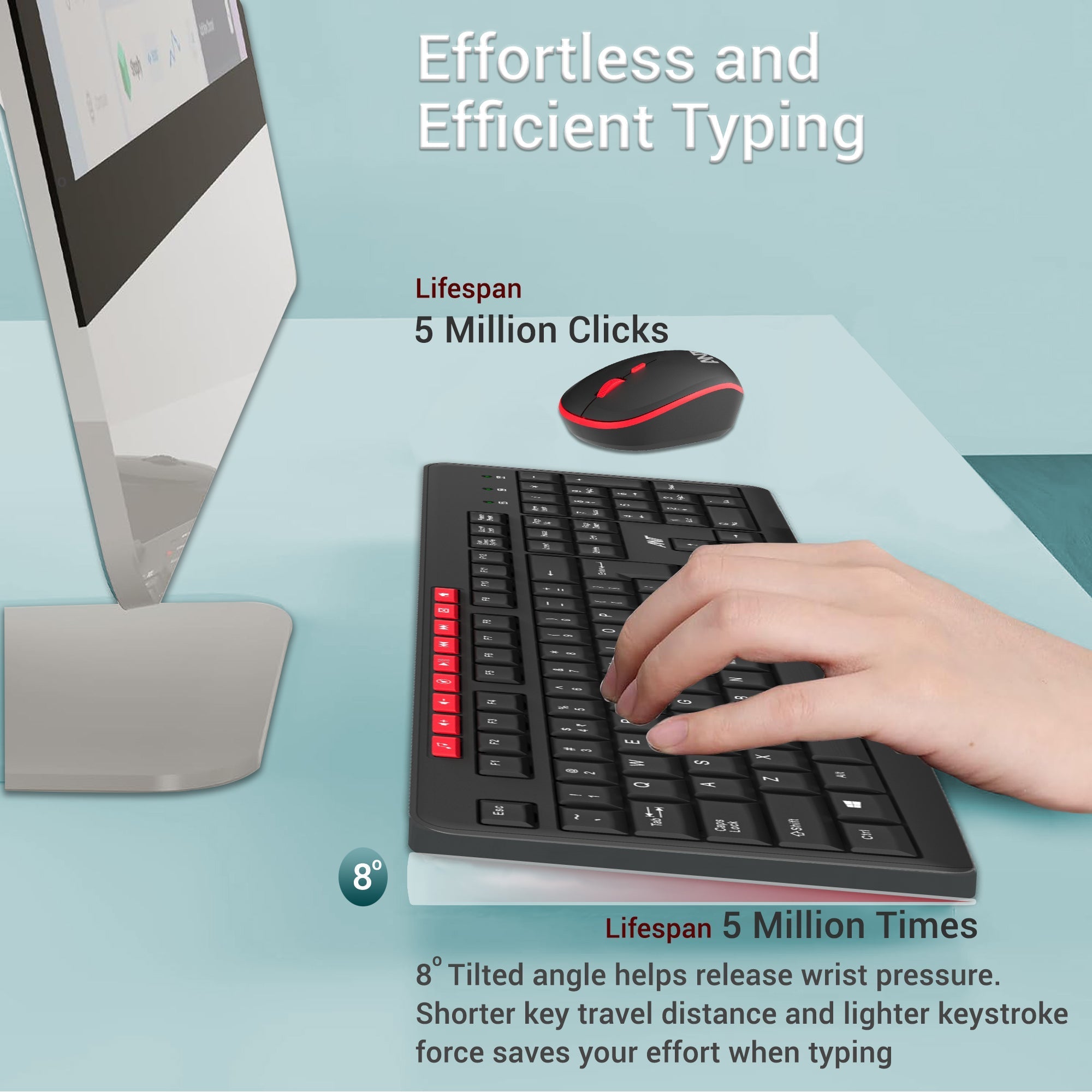 ANT ESPORTS WK200 PROFESSIONAL WIRELESS KEYBOARD & MOUSE COMBO BLACK (R-41285455) (ETA-SD-20241110953) (ETA-SD-20241110999)