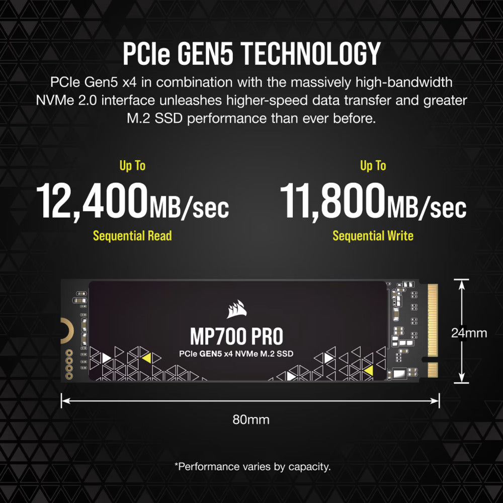 CORSAIR MP700 Pro 1TB M.2 NVME Gen5 Internal Solid State Drive ( SSD )