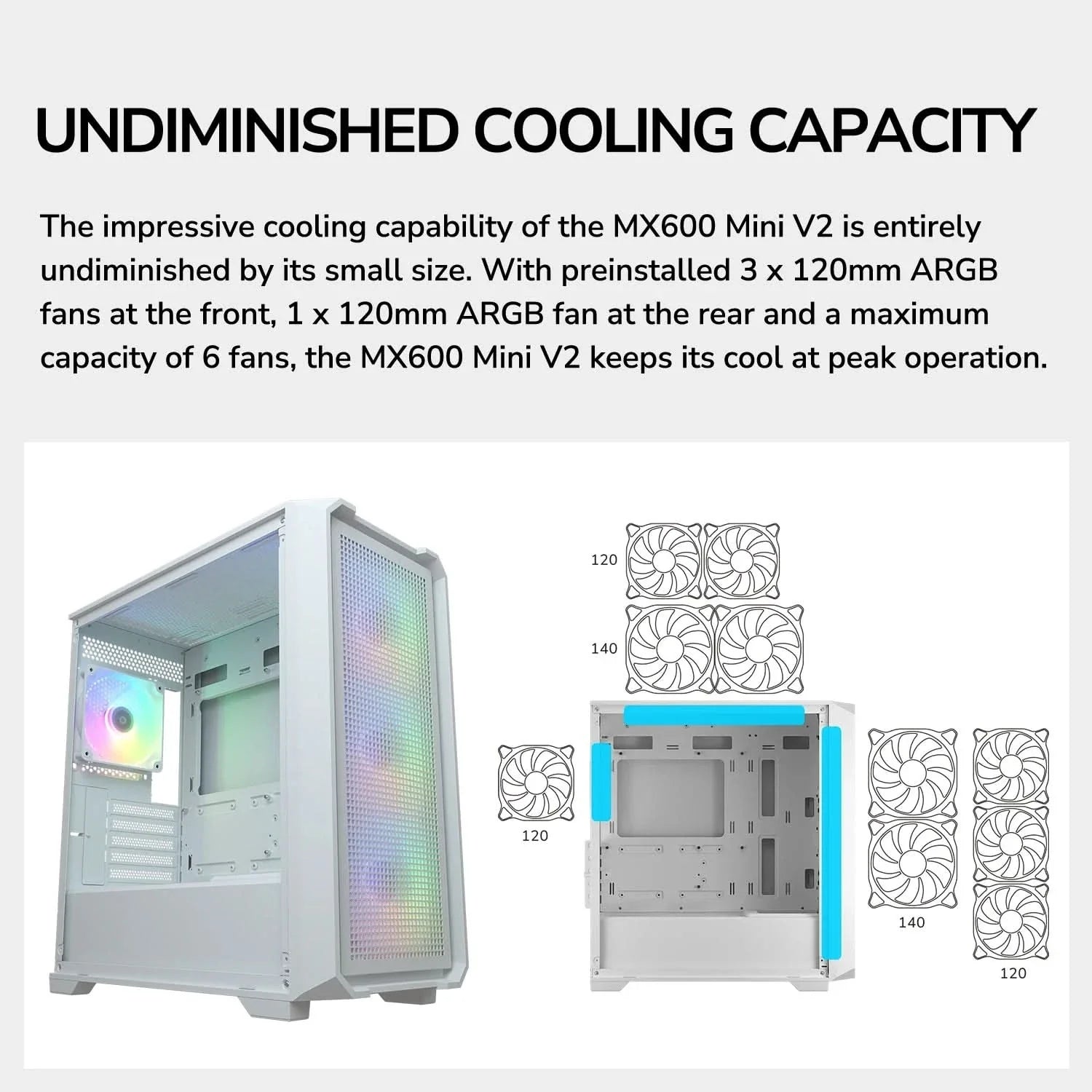 Cougar MX600 Mini V2 White Cabinet