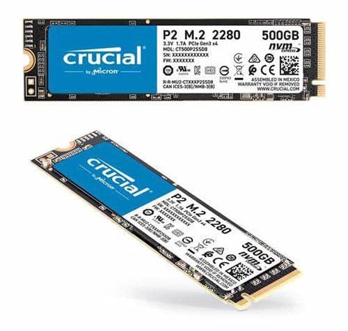 CRUCIAL P2 500GB 3D NAND M.2 NVME Gen3 Internal Solid State Drive ( SSD )