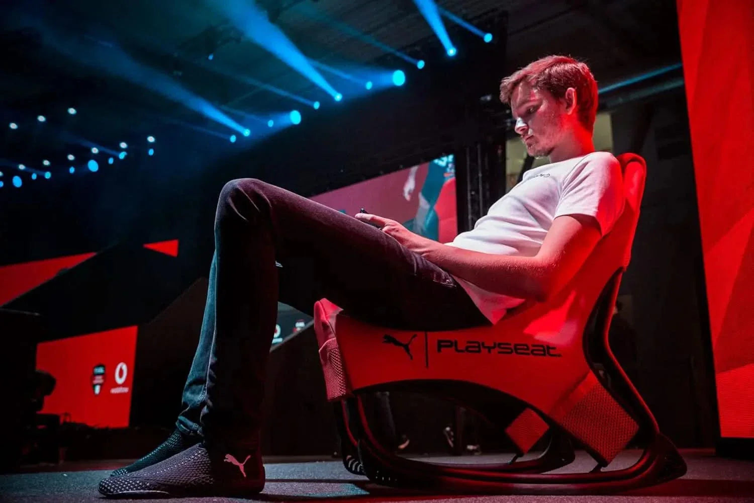 Playseat | PUMA Gaming Seat | ActiFit Material | MotionForce Stand for Optimal Hold | Multiple Pockets for Easy Access | Gaming Chair with Best Comfort | Red