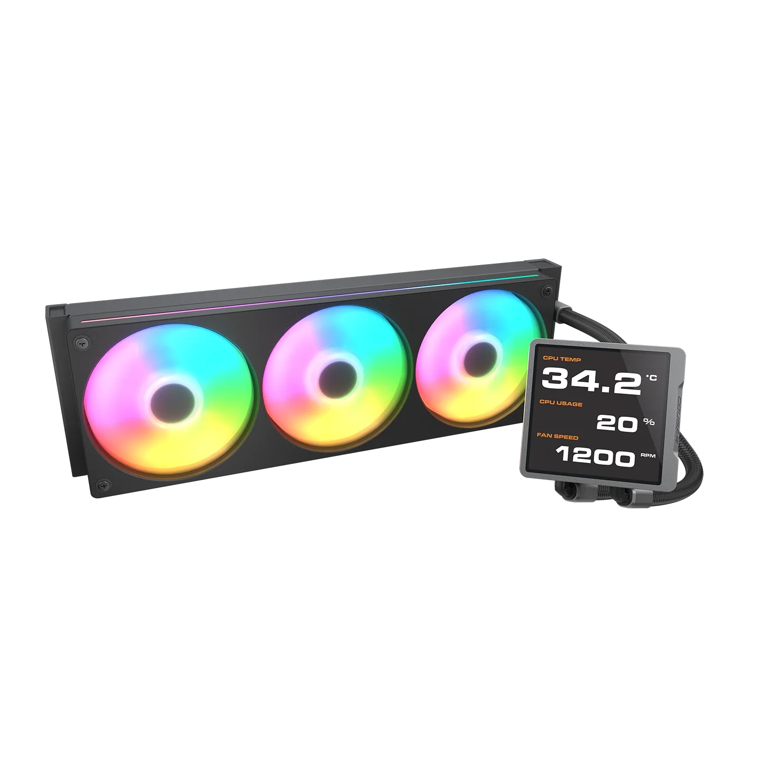 Cougar Poseidon Vistek Pro ARGB 360 Black LCD Liquid Cooler